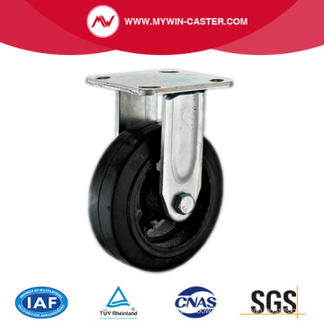 4'' Rigid Heavy Duty Black Rubber Industrial Caster with Iron Core